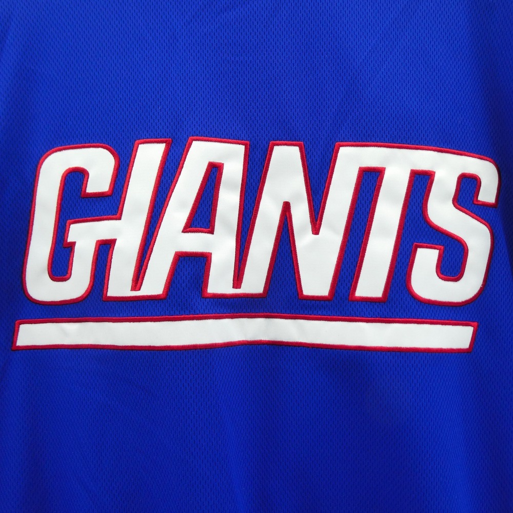 Starter Jacket Mens Large New York Giants Blue Snap Front Varsity Mesh Polyester - Picture 10 of 10